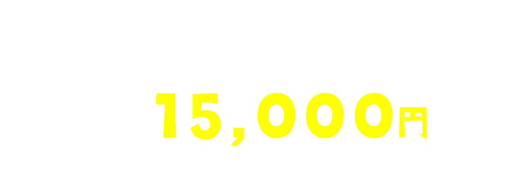 ⽉々15,000円〜（税込）